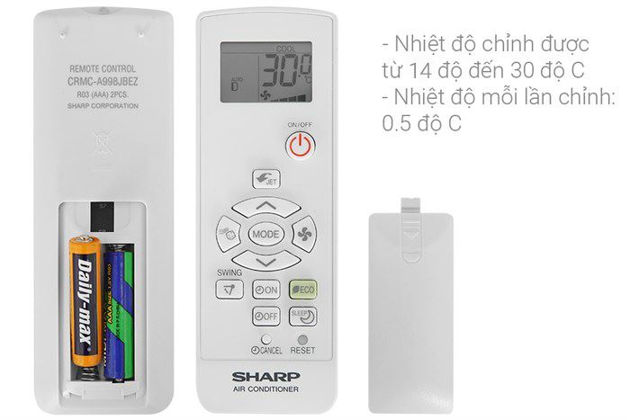 Điều hòa Sharp Inverter 9000 BTU AH-X10ZEW Màu Trắng