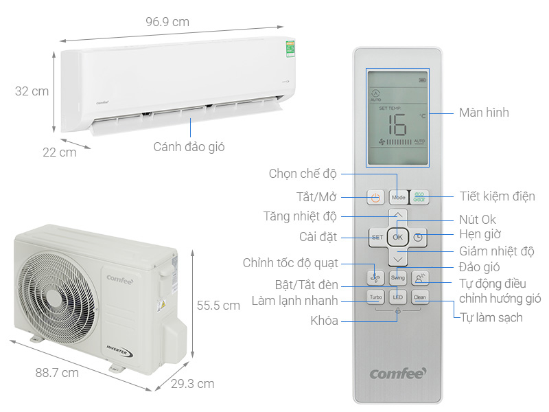 Máy lạnh Comfee Inverter 2 HP CFS-18VDGF-V