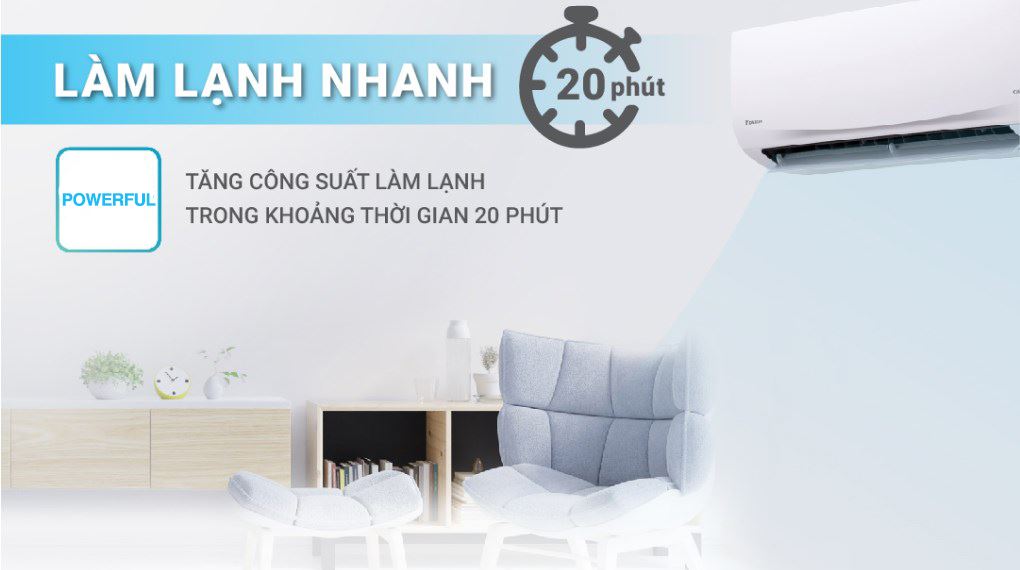 Máy lạnh Daikin Inverter 2 HP FTKF50XVMV - Làm lạnh nhanh Power