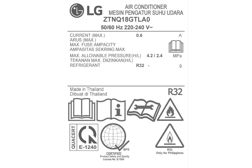 Máy lạnh âm trần 1 hướng LG Inverter 2 HP ZTNQ18GTLA0 Màu Trắng