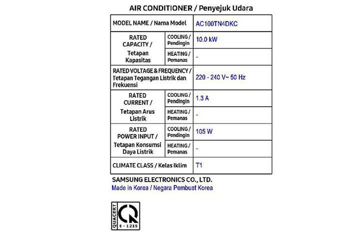 Máy lạnh âm trần Samsung Inverter 3.5 HP AC100TN4DKC/EA (3 Pha)
