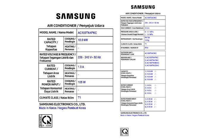 Máy lạnh âm trần 360 độ Samsung Inverter 3.5 HP AC100TN4PKC/EA