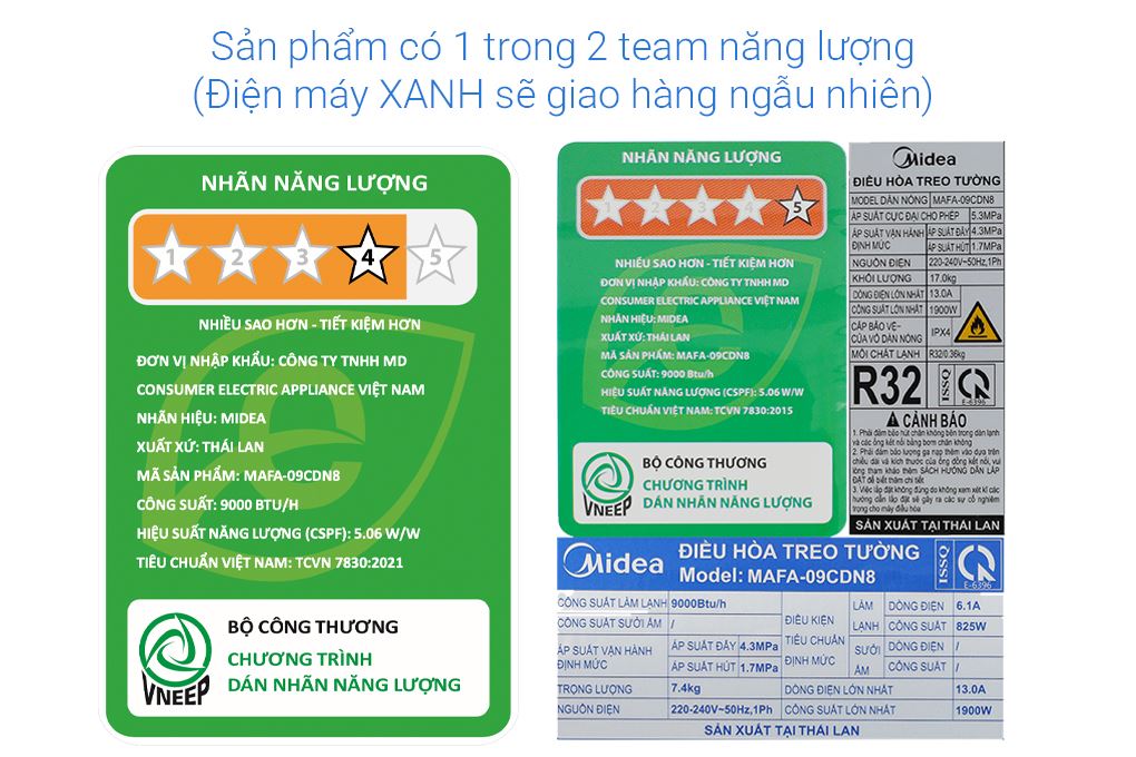 Máy lạnh Midea Inverter 1 HP MAFA-09CDN8 Màu Trắng
