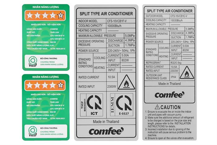 Máy lạnh Comfee Inverter 1 HP CFS-10VCB1 Màu Trắng