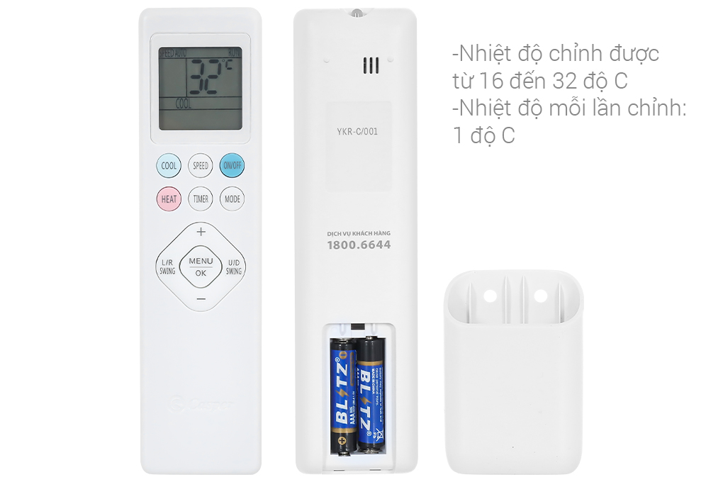 Điều hòa 2 chiều Casper Inverter 18000 BTU GH-18IS35 Màu Trắng