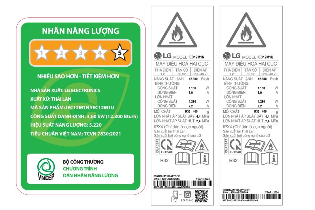 Máy lạnh LG Inverter 1.5 HP IEC12M1 Màu Trắng