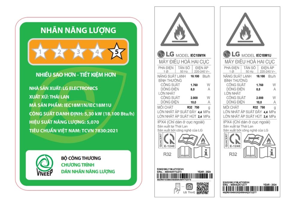 Máy lạnh LG Inverter 2 HP IEC18M1 Màu Trắng