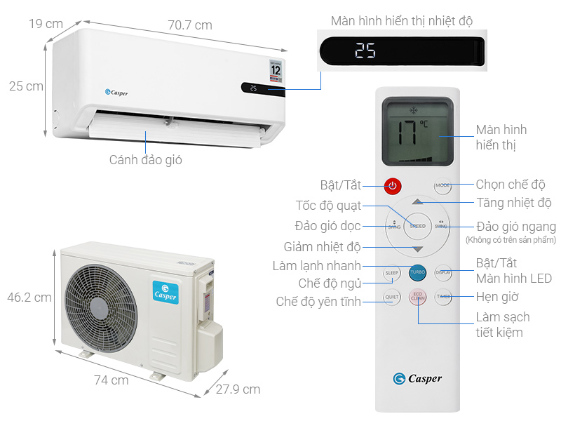 Máy lạnh Casper Inverter 1 HP GC-09IB36