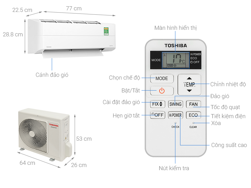 Máy lạnh Toshiba Inverter 1 HP RAS-H10Z2KCVG-V