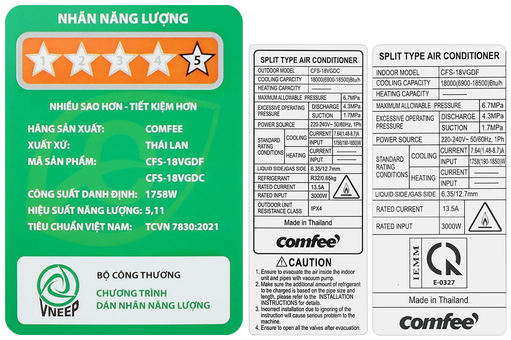 Điều hòa Comfee Inverter 18000 BTU CFS-18VGDF Màu Trắng