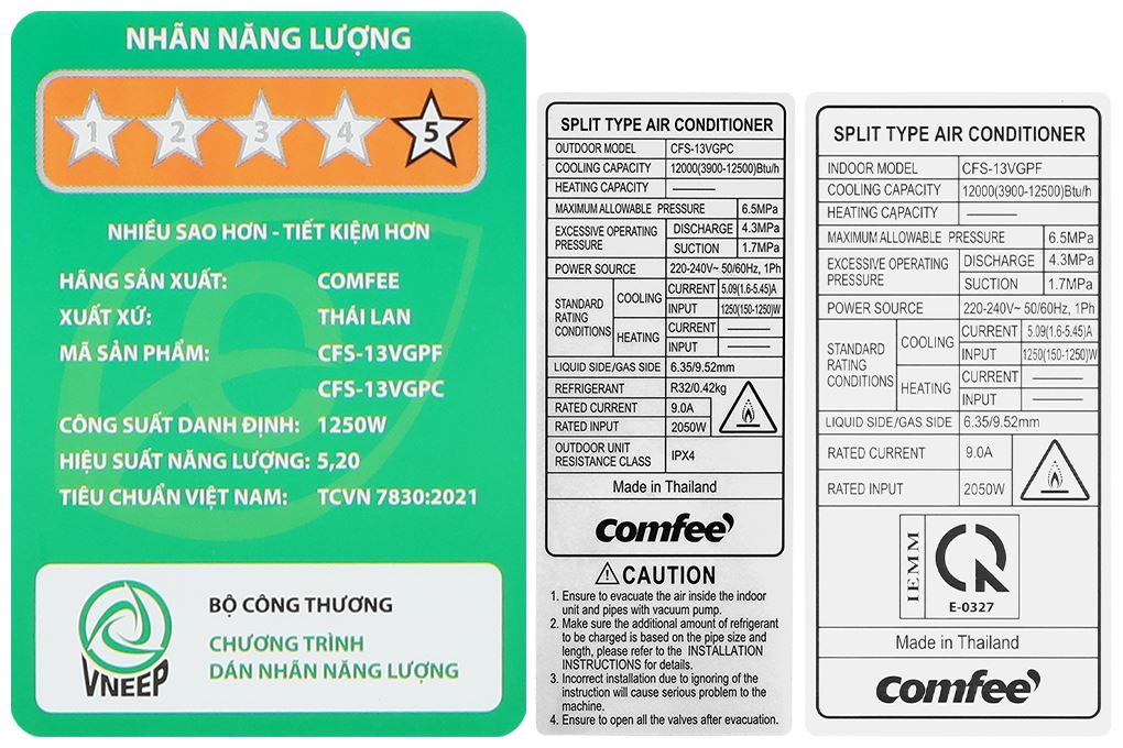 Máy lạnh Comfee Inverter 1.5 HP CFS-13VGPF Màu Trắng
