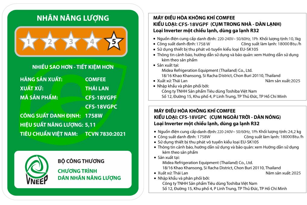 Máy lạnh Comfee Inverter 2 HP CFS-18VGPF - 4