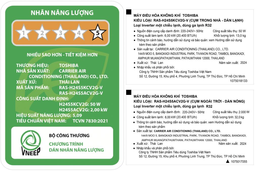 Máy lạnh Toshiba Inverter 2.5 HP RAS-H24S5KCV2G-V Màu Trắng