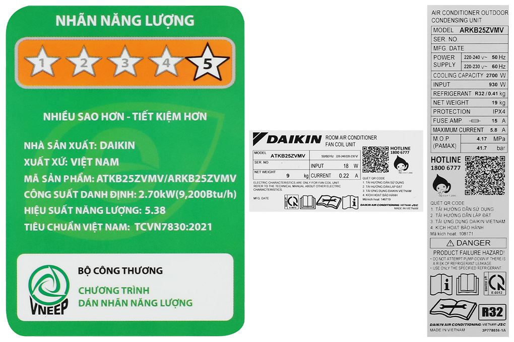Máy lạnh Daikin Inverter 1 HP ATKB25ZVMV Màu Trắng