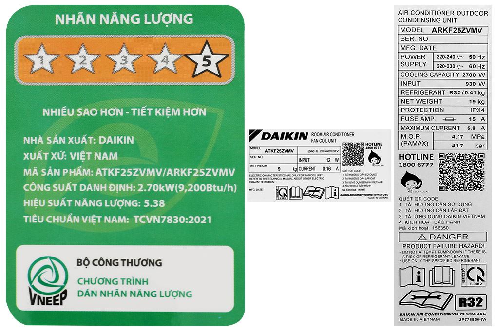 Máy lạnh Daikin Inverter 1 HP ATKF25ZVMV Màu Trắng
