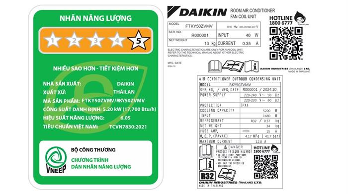 Máy lạnh Daikin Inverter 2 HP FTKY50ZVMV Màu Trắng