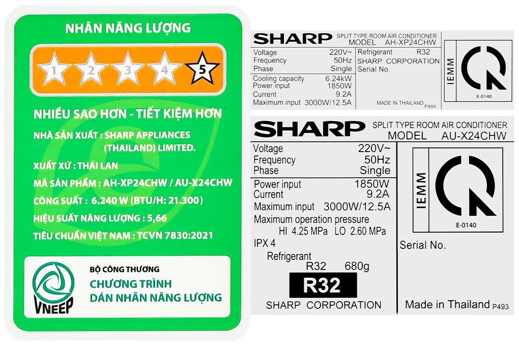 Máy lạnh Sharp Inverter 2.5 HP AH-XP24CHW Màu Trắng