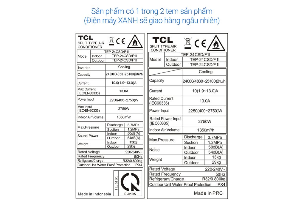 Điều hòa TCL Inverter 24000 BTU TEP-24CSD/F1I Màu Trắng
