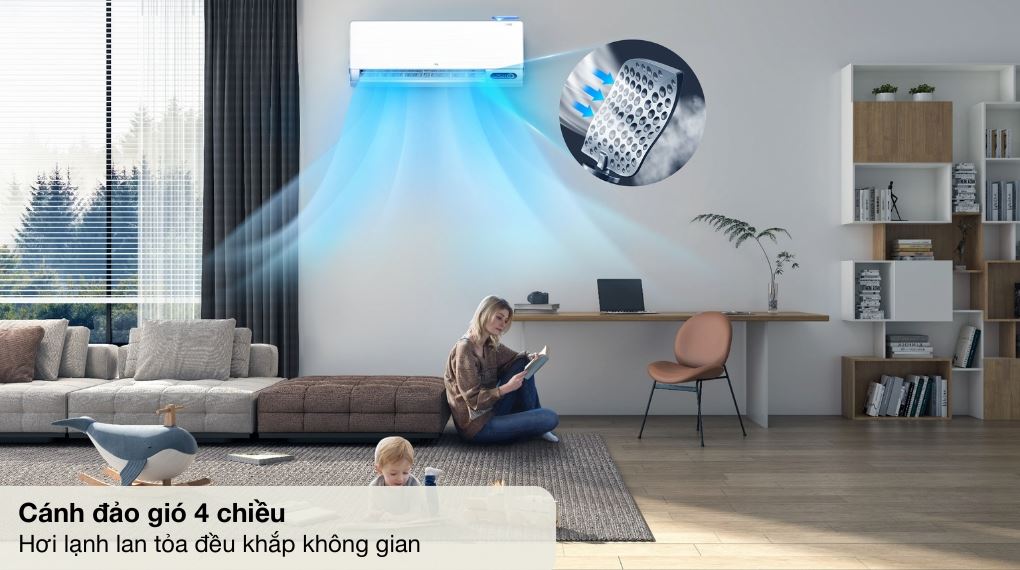 Máy lạnh TCL Inverter 1.5 HP TAC-13CSD/FBI - Cơ chế thổi gió