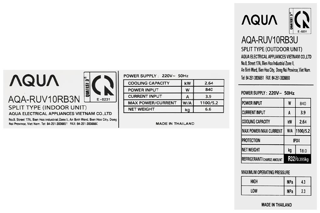 Máy lạnh AQUA Inverter 1 HP AQA-RUV10RB3 Màu Trắng