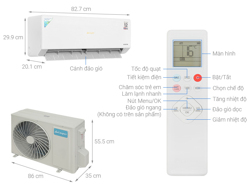 Máy lạnh Casper Inverter 1 HP XC-09IU38