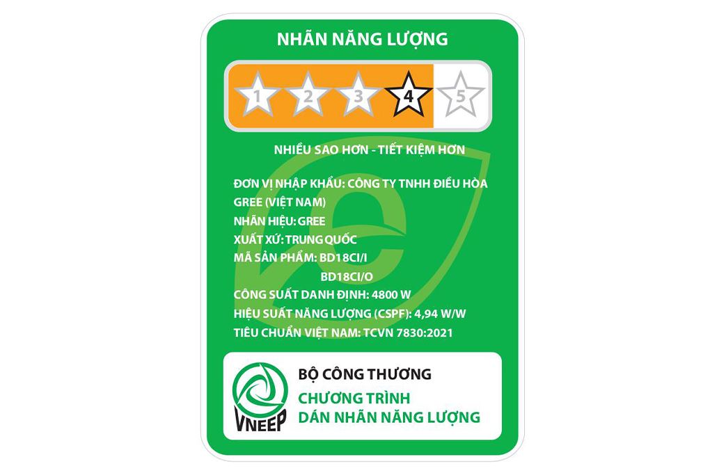 Máy lạnh Gree Inverter 2 HP BD18CI Màu Trắng
