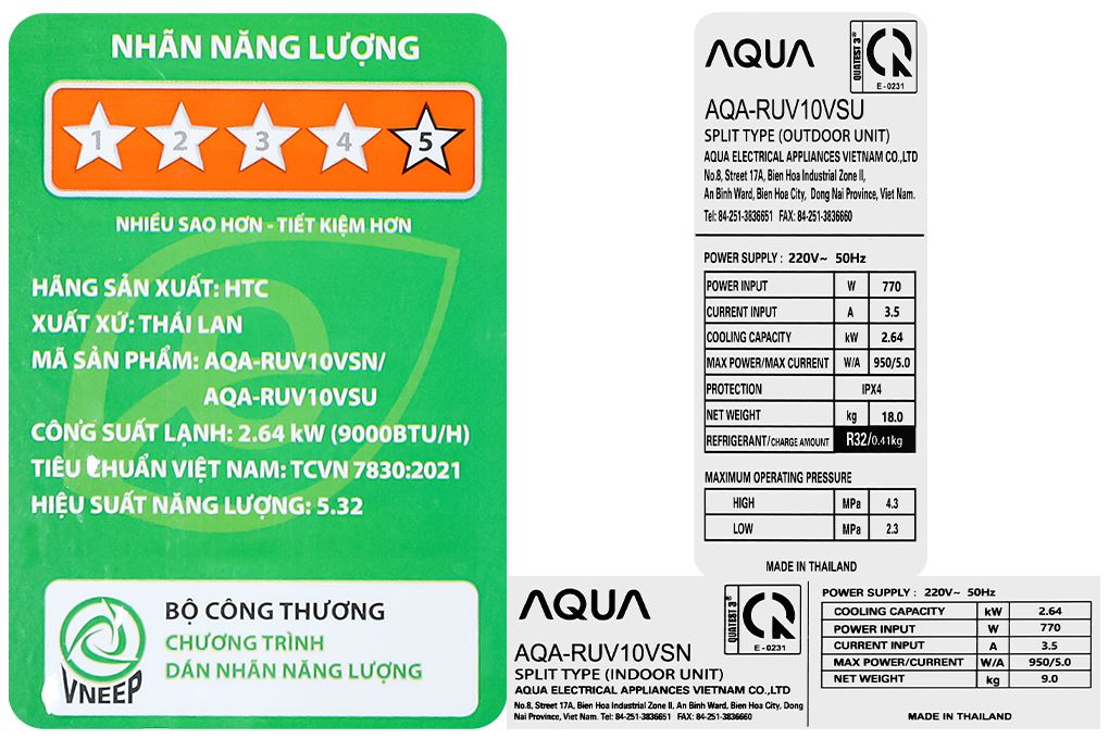Máy lạnh Aqua Inverter 1 HP AQA-RUV10VS Màu Trắng