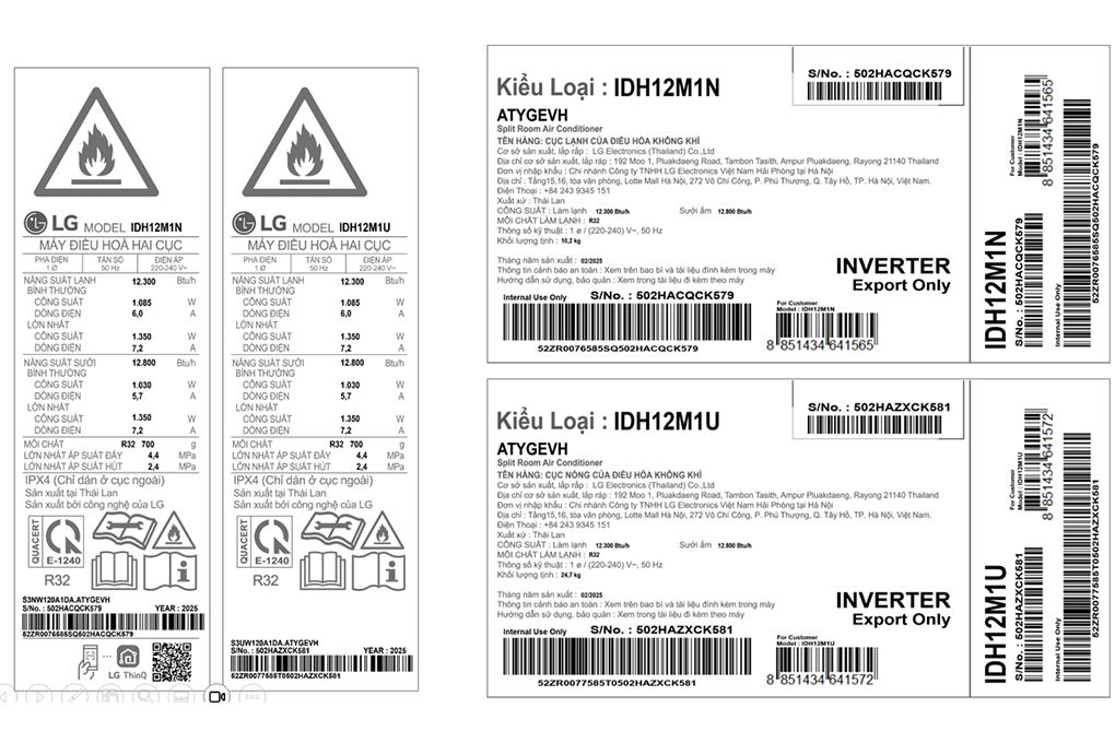 Máy lạnh 2 chiều LG Inverter 1.5 HP IDH12M1 Màu Trắng
