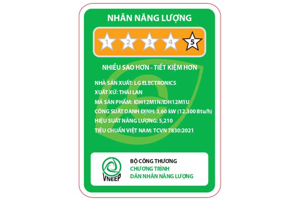 Máy lạnh 2 chiều LG Inverter 1.5 HP IDH12M1 Màu Trắng