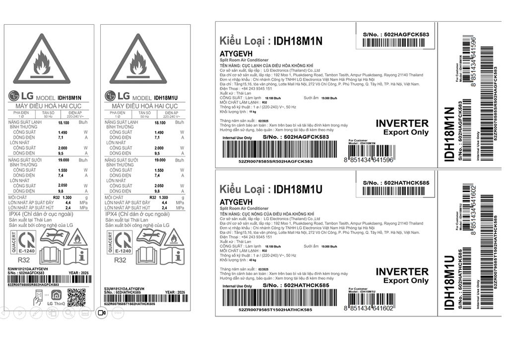 Máy lạnh 2 chiều LG Inverter 2 HP IDH18M1 Màu Trắng