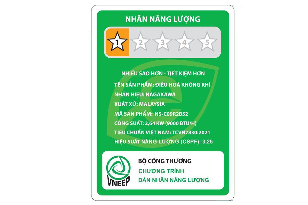 Máy lạnh Nagakawa 1 HP NS-C09R2B52 Màu Trắng