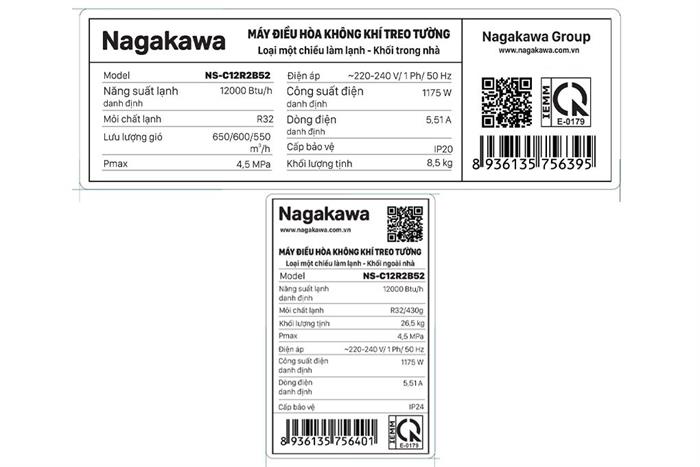 Điều hòa Nagakawa 12000 BTU NS-C12R2B52 Màu Trắng