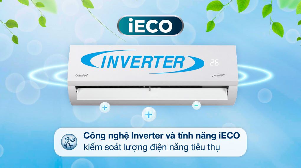 Điều hòa 2 chiều Comfee Inverter 10000 BTU CFS-10VHAFF - Tiết kiệm điện