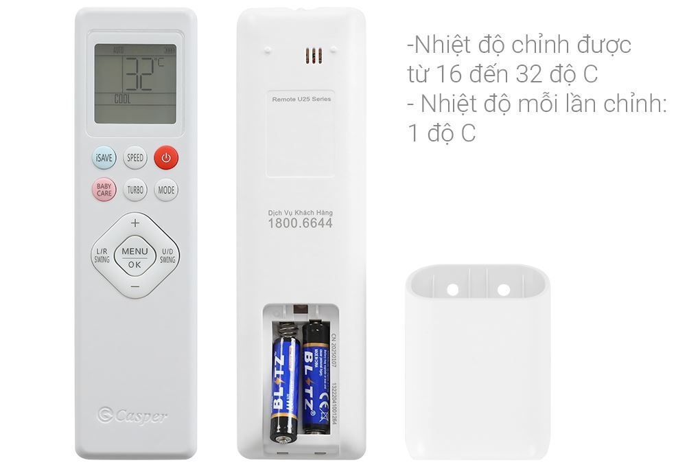 Điều hòa 2 chiều Casper Inverter 12000 BTU QH-12IU36A Màu Trắng