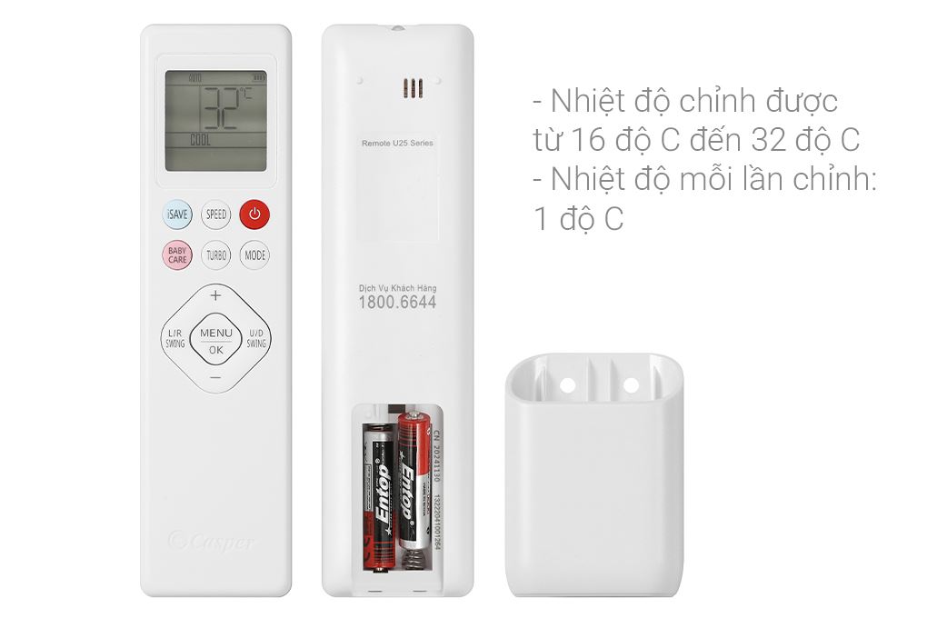 Điều hòa 2 chiều Casper Inverter 19000 BTU QH-18IU36A Màu Trắng