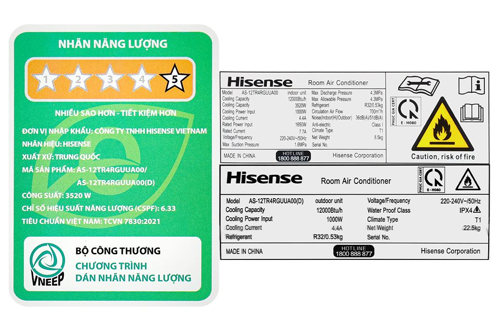 Máy lạnh Hisense Inverter 1.5 HP AS-12TR4RGUUA00 Màu Trắng