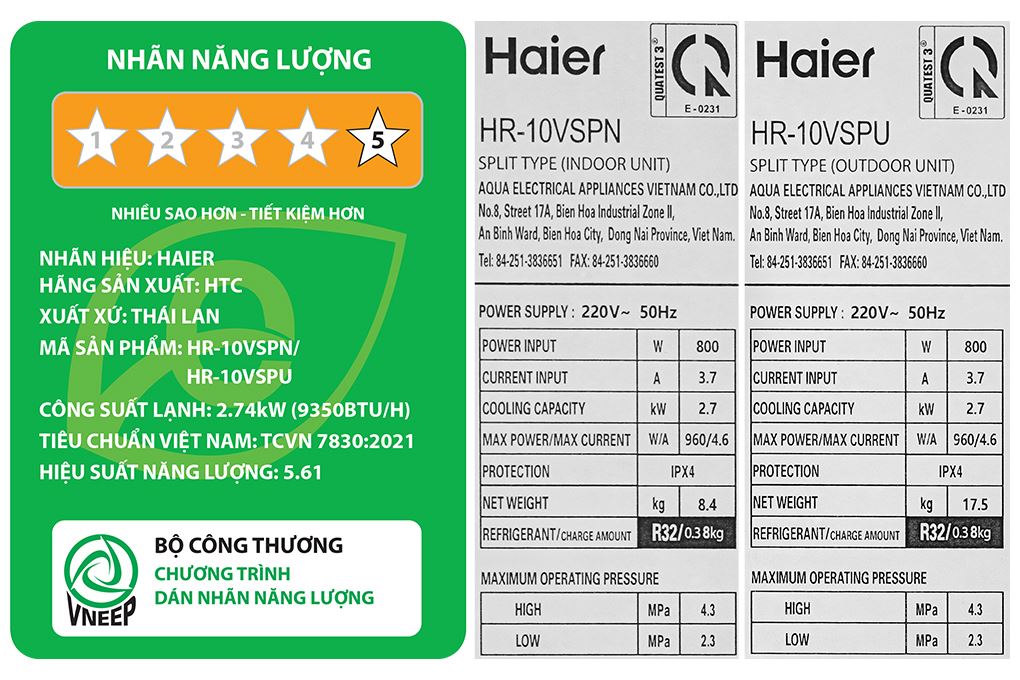 Máy lạnh Haier Inverter 1 HP HR-10VSP Màu Xám