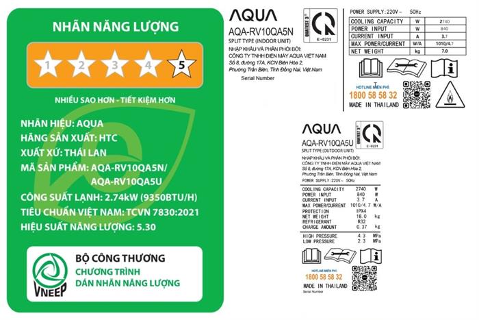 Máy lạnh AQUA Inverter 1 HP AQA-RV10QA5