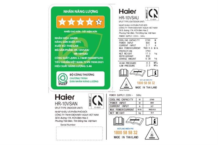 Máy lạnh Haier Inverter 1 HP HR-10VSA