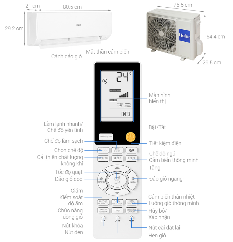 Máy lạnh Haier Inverter 1.5 HP HR-13VSA