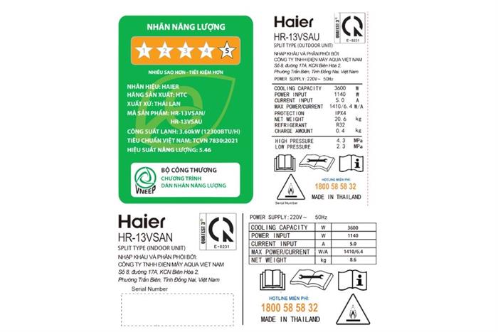 Máy lạnh Haier Inverter 1.5 HP HR-13VSA