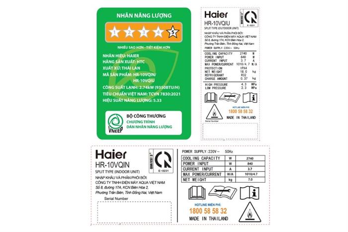 Máy lạnh Haier Inverter 1 HP HR-10VQI