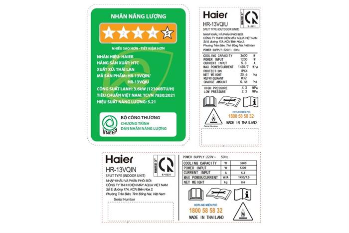 Máy lạnh Haier Inverter 1.5 HP HR-13VQI