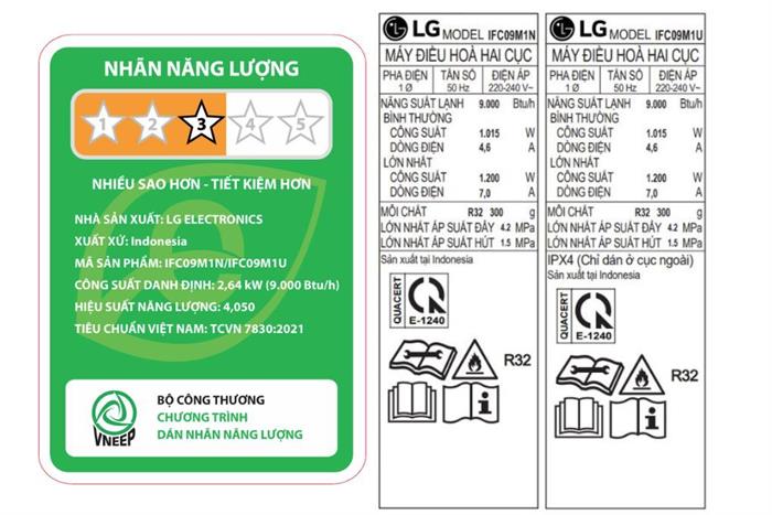 Điều hòa LG Inverter 9000 BTU IFC09M1