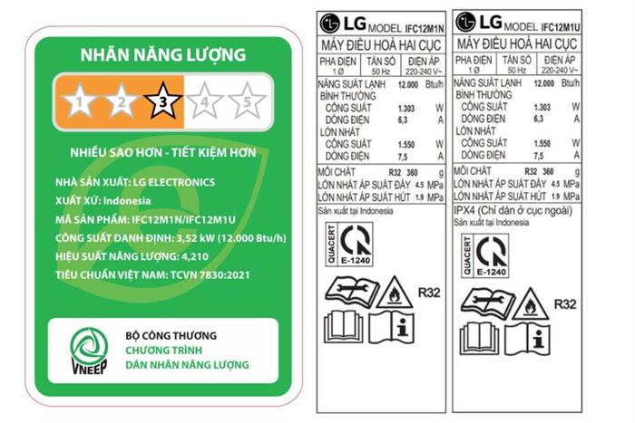 Máy lạnh LG Inverter 1.5 HP IFC12M1