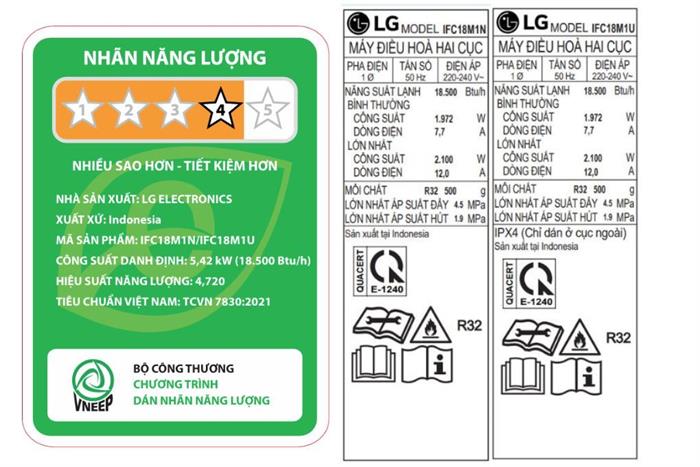 Điều hòa LG Inverter 18000 BTU IFC18M1