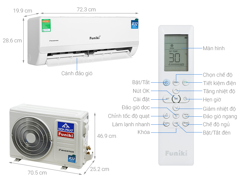 Máy lạnh Funiki Inverter 1 HP HIC09TMM-6