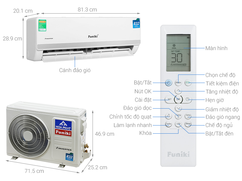 Máy lạnh Funiki Inverter 1.5 HP HIC12TMM-6