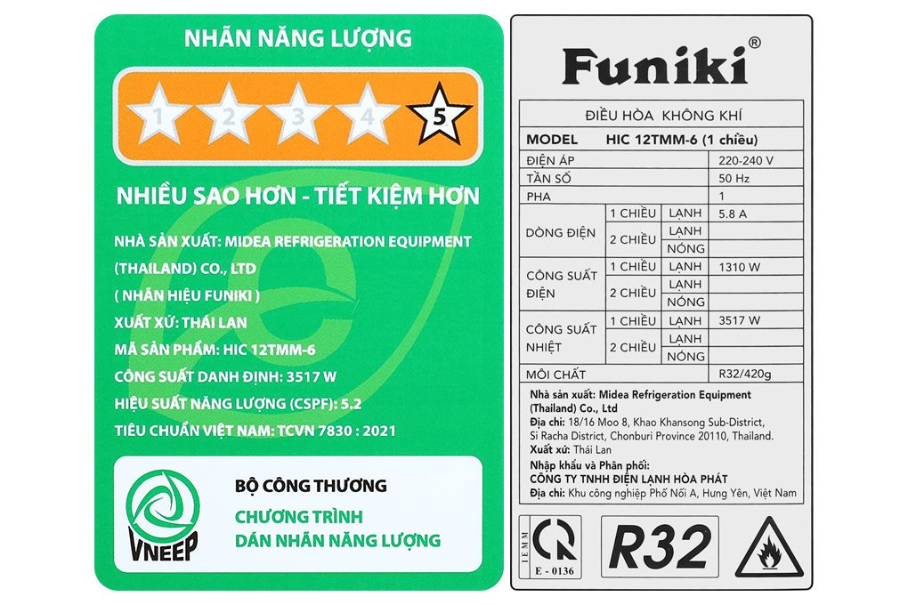 Điều hòa Funiki Inverter 12000 BTU HIC12TMM-6 Màu Trắng