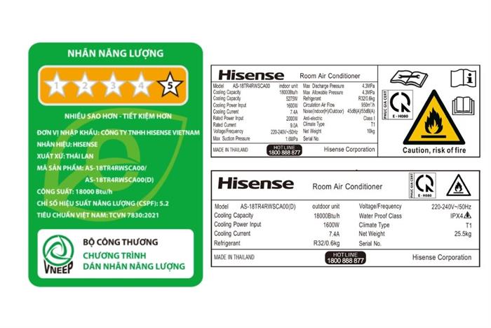Máy lạnh Hisense Inverter 2 HP AS-18TR4RWSCA00 Màu Trắng